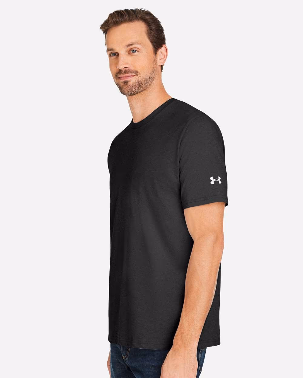 Custom Under Armour Men's Athletic 2.0 T-Shirt - Black/ White side