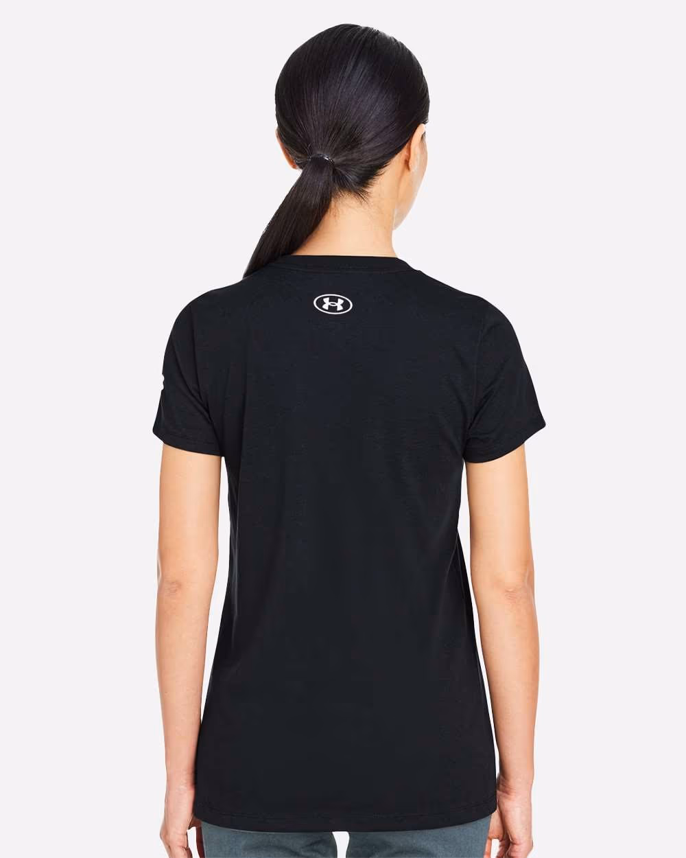Custom Under Armour Women's Athletic 2.0 T-Shirt - Black/ White back