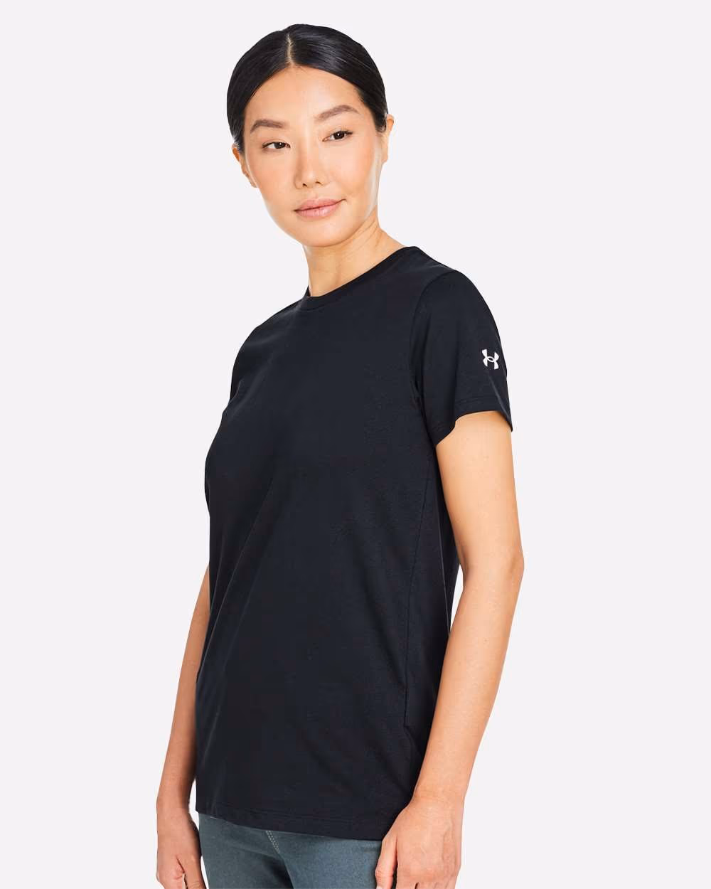 Custom Under Armour Women's Athletic 2.0 T-Shirt - Black/ White side
