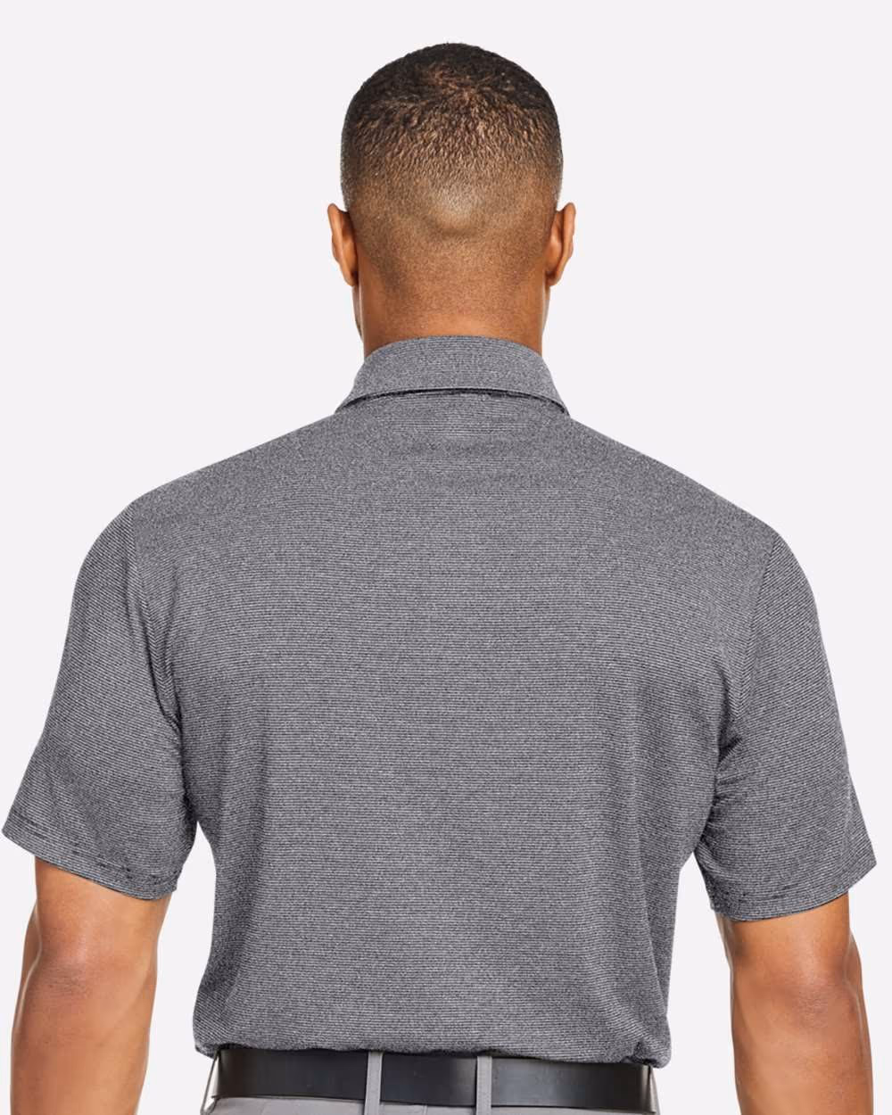 Custom Under Armour Men's Destin Drive "UA Playoff Team Stripe" Performance Polo - Black/ White back