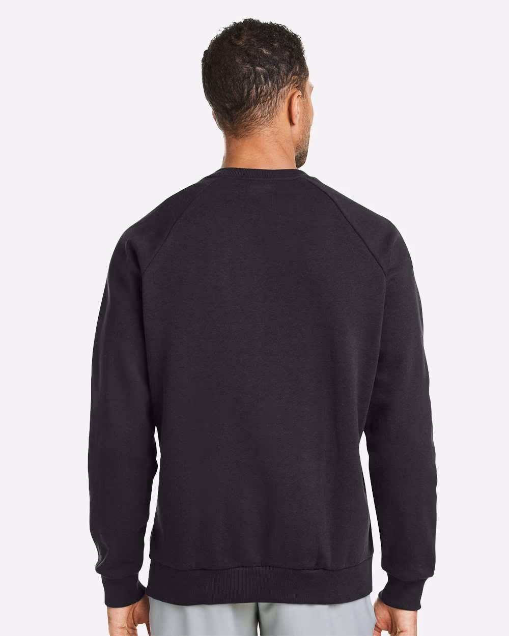 Custom Under Armour Men's Rival Fleece Crewneck Sweatshirt - Black/ White back
