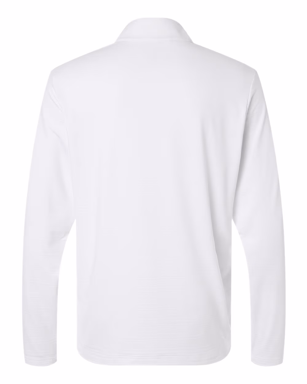 Custom Adidas Men's Textured Stripe Quarter-Zip Pullover - White flat back