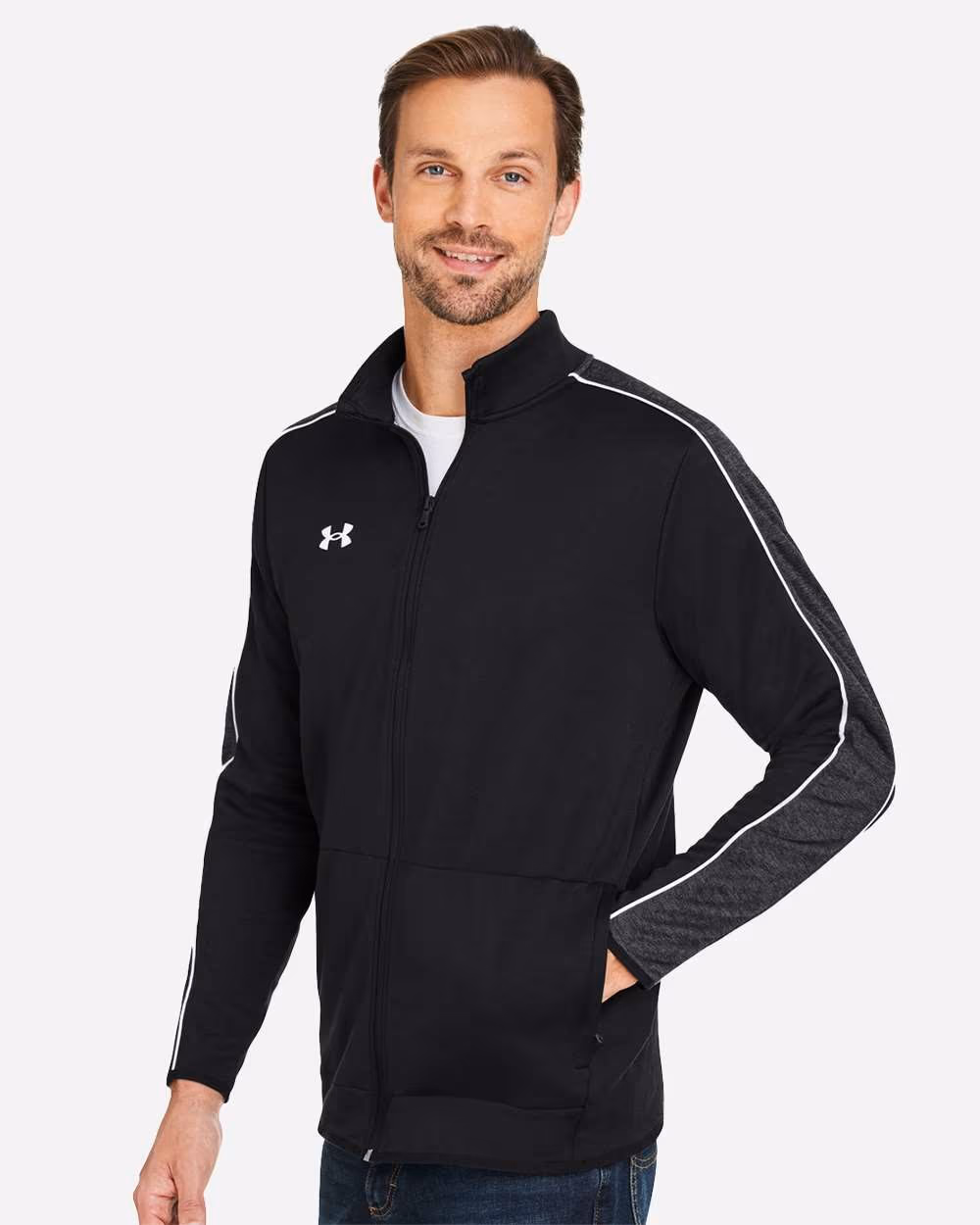 Custom Under Armour Men's Command Full-Zip 2.0 Jacket - Black/ White side