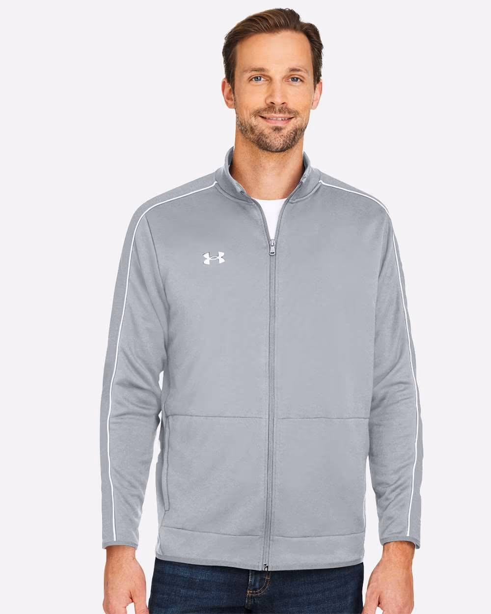 Under Armour Men's Command Full-Zip 2.0 Jacket - Mod Grey/ White front