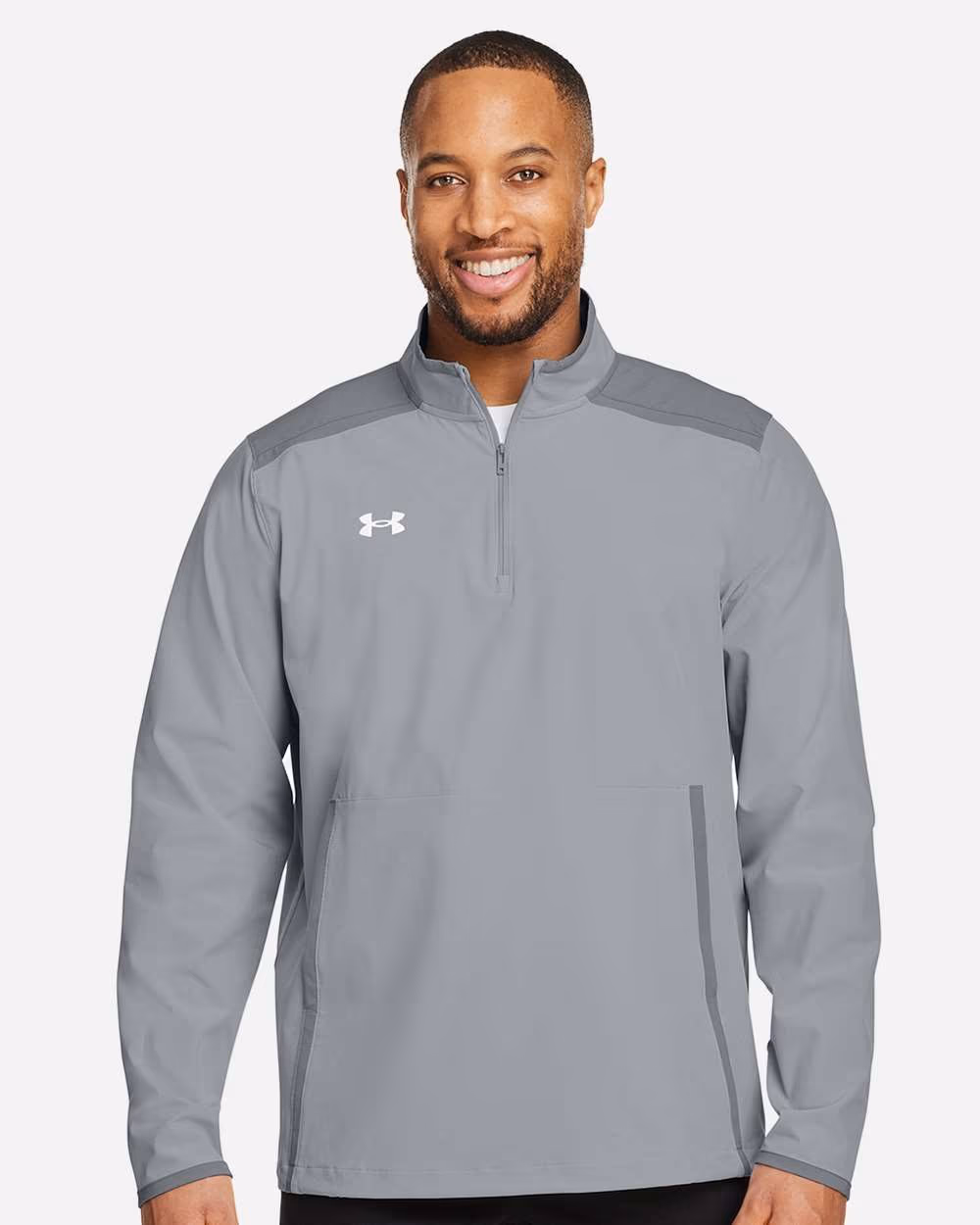 Under Armour Men's Motivate 3.0 Quarter-Zip Pullover - Mod Grey/ White front
