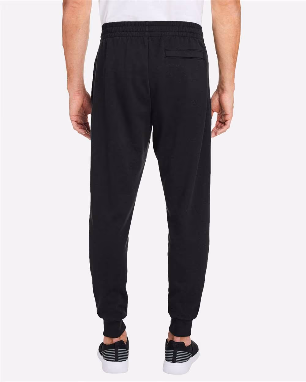 Custom Under Armour Unisex Rival Fleece Joggers - Black/ White back