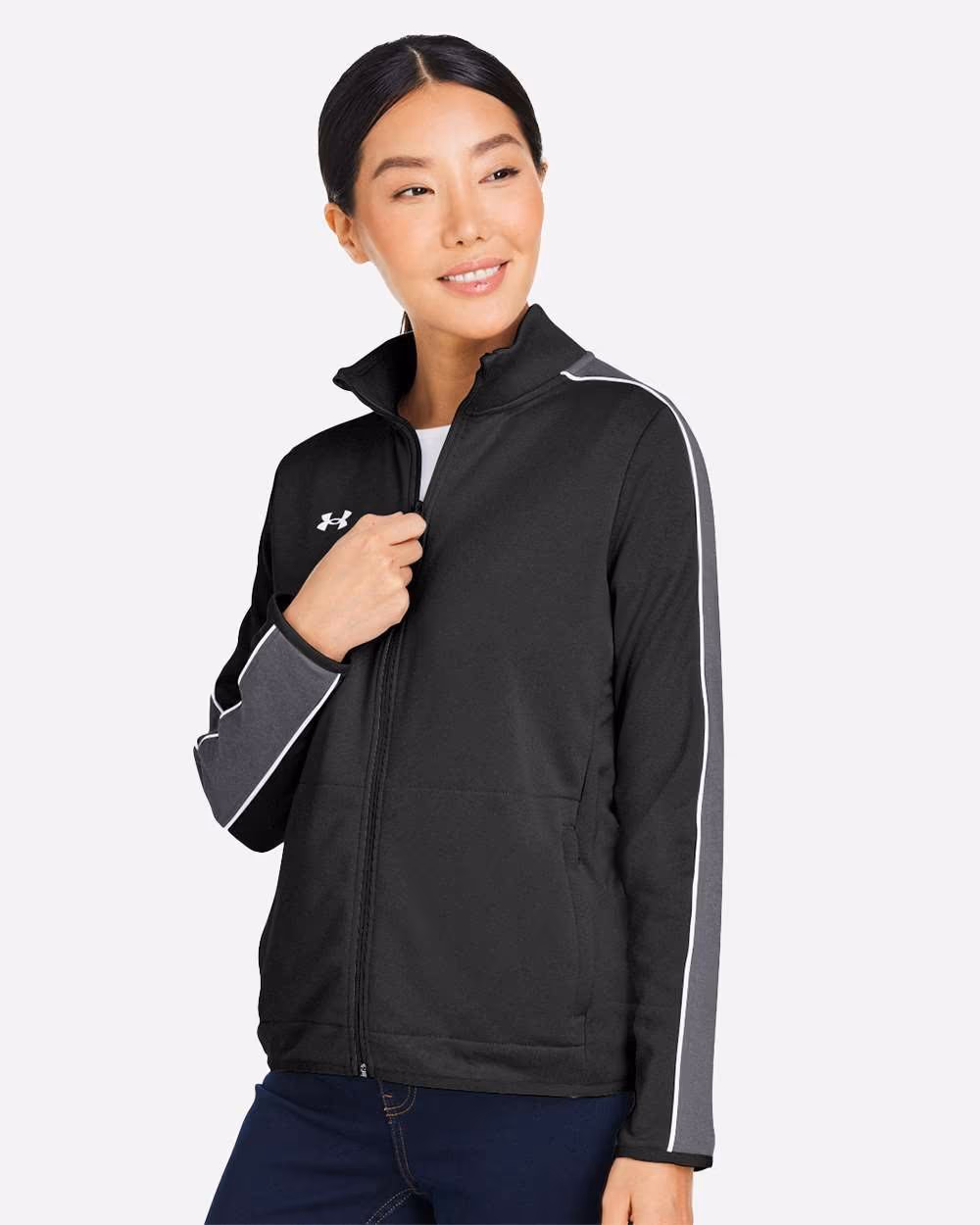 Custom Under Armour Women's Command Full-Zip 2.0 Jacket - Black/ White side