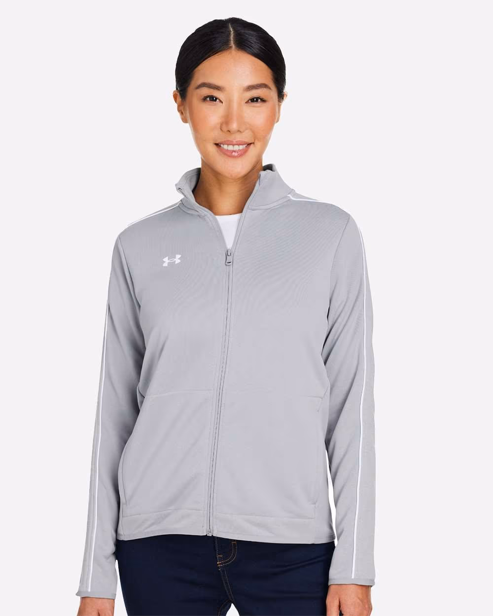 Under Armour Women's Command Full-Zip 2.0 Jacket - Mod Grey/ White front