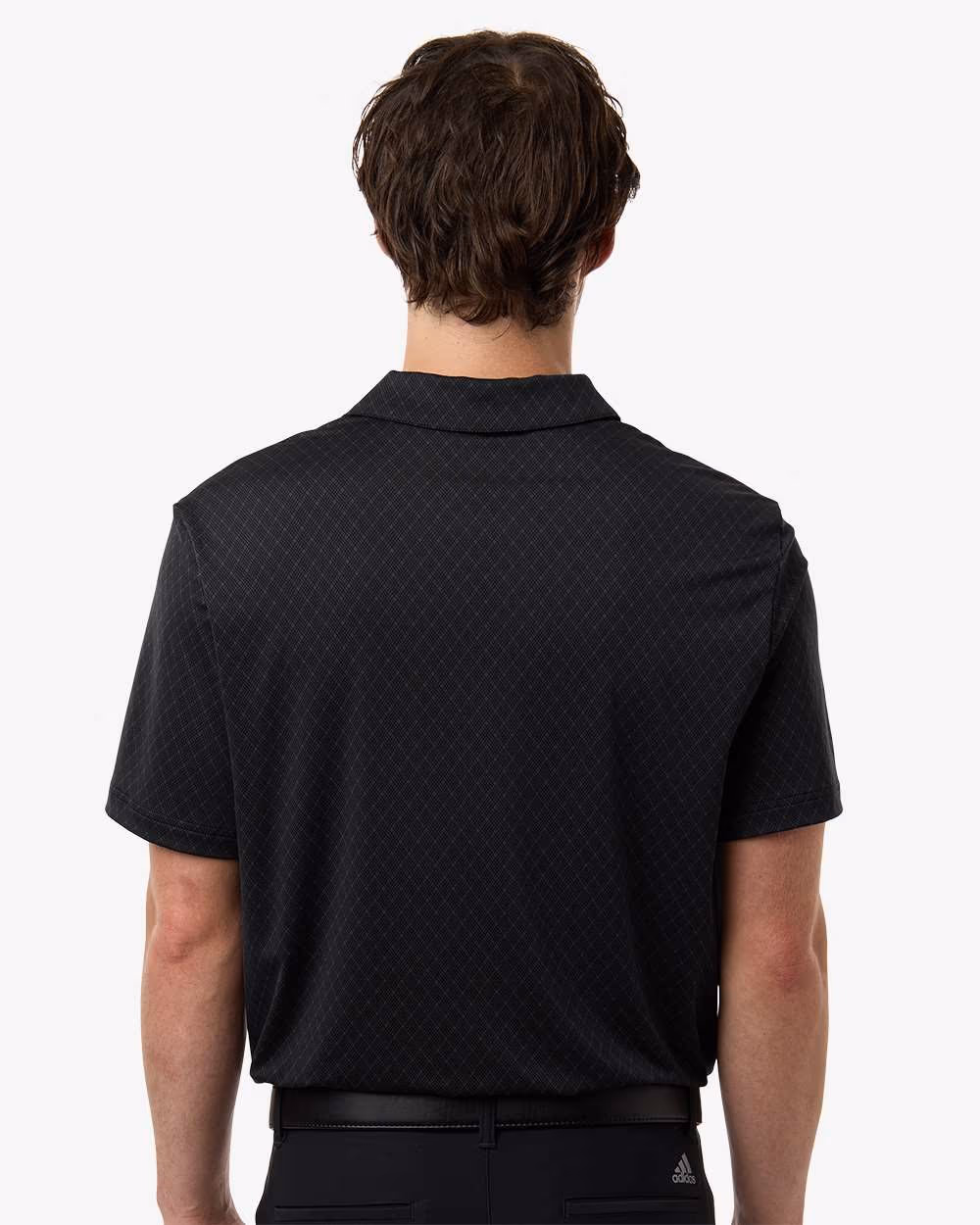 Custom Adidas Men's 4-Way Stretch Printed Polo - Carbon back