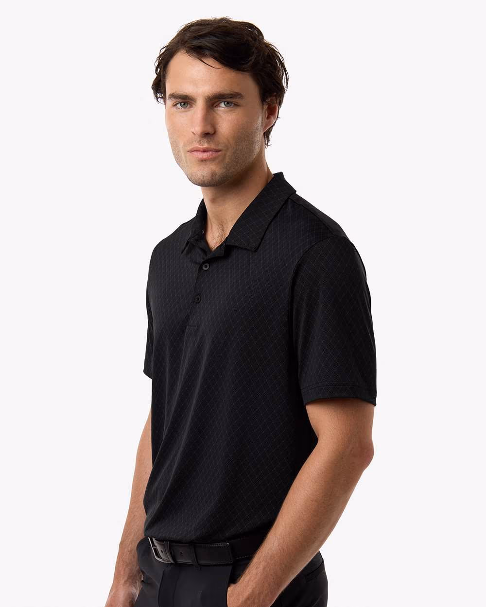 Custom Adidas Men's 4-Way Stretch Printed Polo - Carbon side