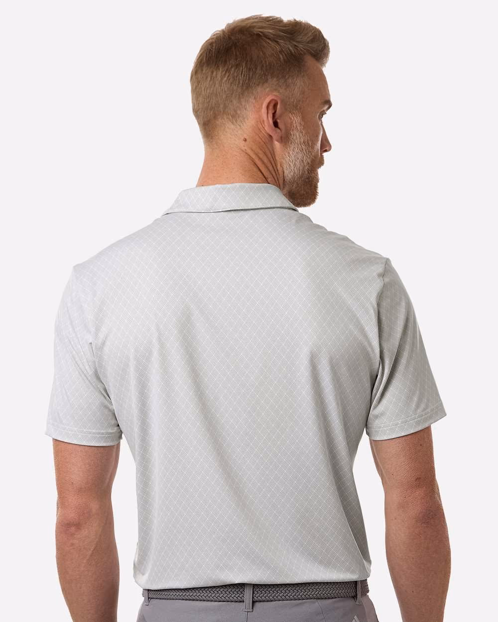 Custom Adidas Men's 4-Way Stretch Printed Polo - White back