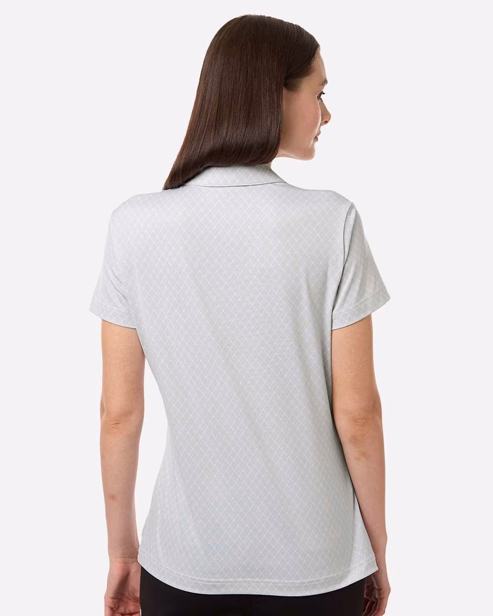 Custom Adidas Women's 4-Way Stretch Printed Polo - White back