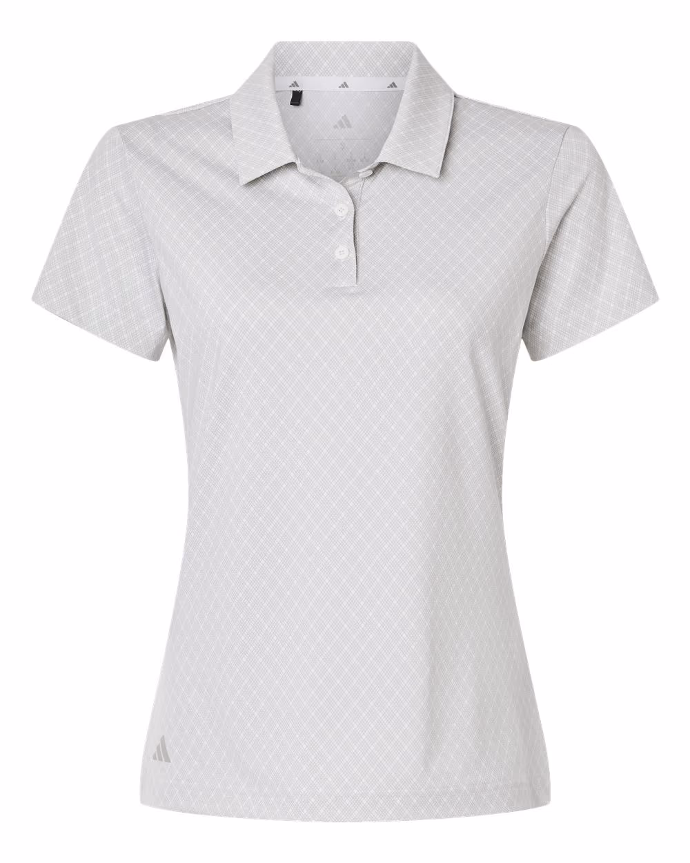 Custom Adidas Women's 4-Way Stretch Printed Polo - White flat front