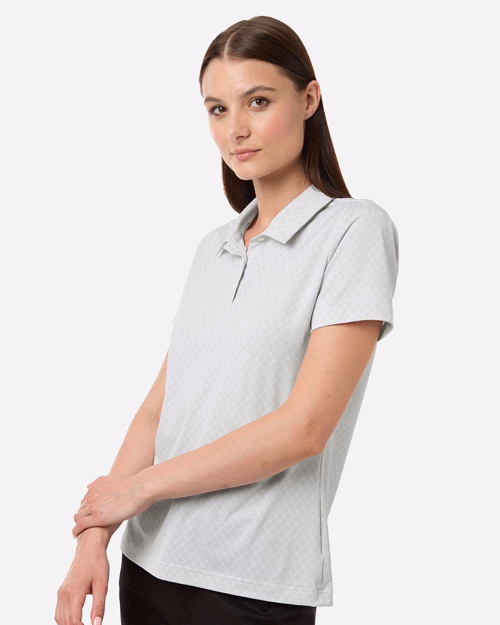 Custom Adidas Women's 4-Way Stretch Printed Polo - White side