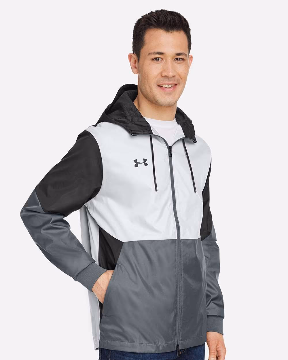 Custom Under Armour Men's Team Legacy Jacket - Black/ Black side
