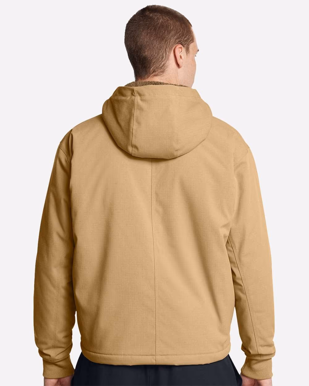 Custom Under Armour Men's Icon Fleece Jacket - Camel/ Coyote back