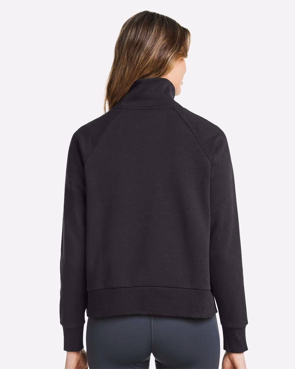 Custom Under Armour Women's Rival Fleece Half-Zip Pullover - Black/ White back