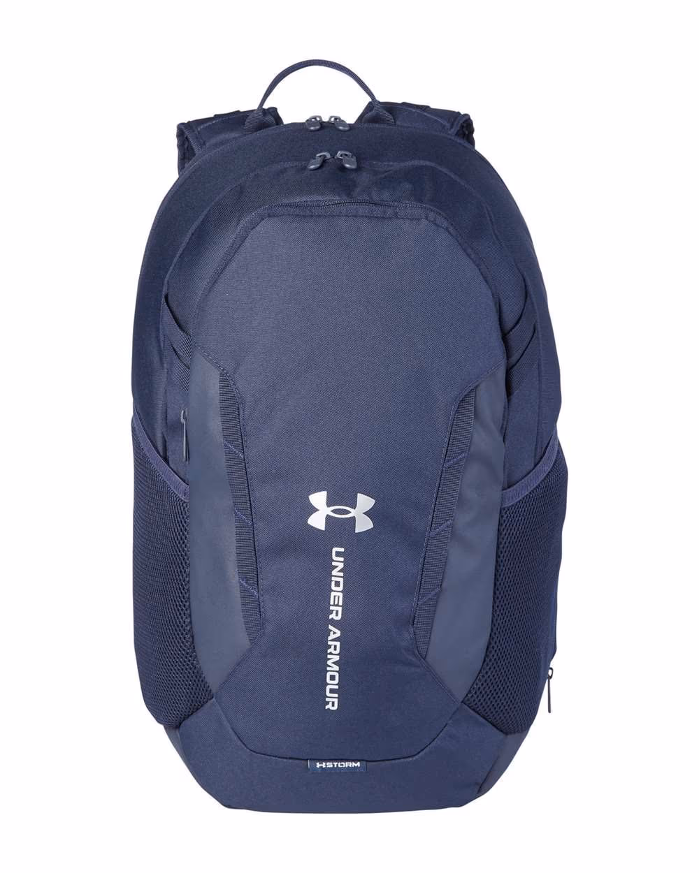 Custom Under Armour Hustle Team Backpack 6.0 - Midnight Navy front