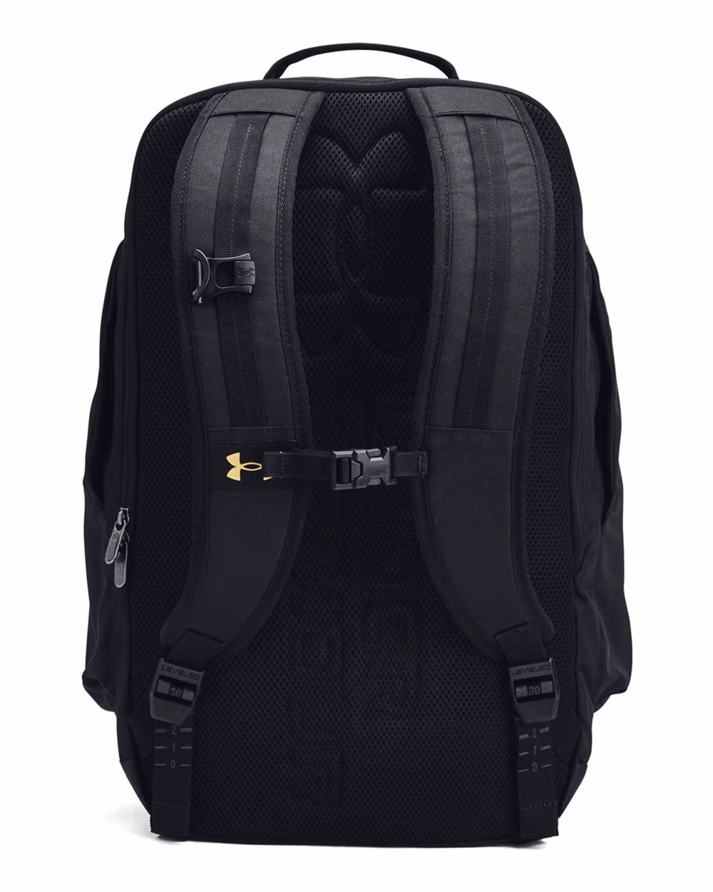 Custom Under Armour Contain Laptop Backpack 2.0 - Black/ MT Gold back