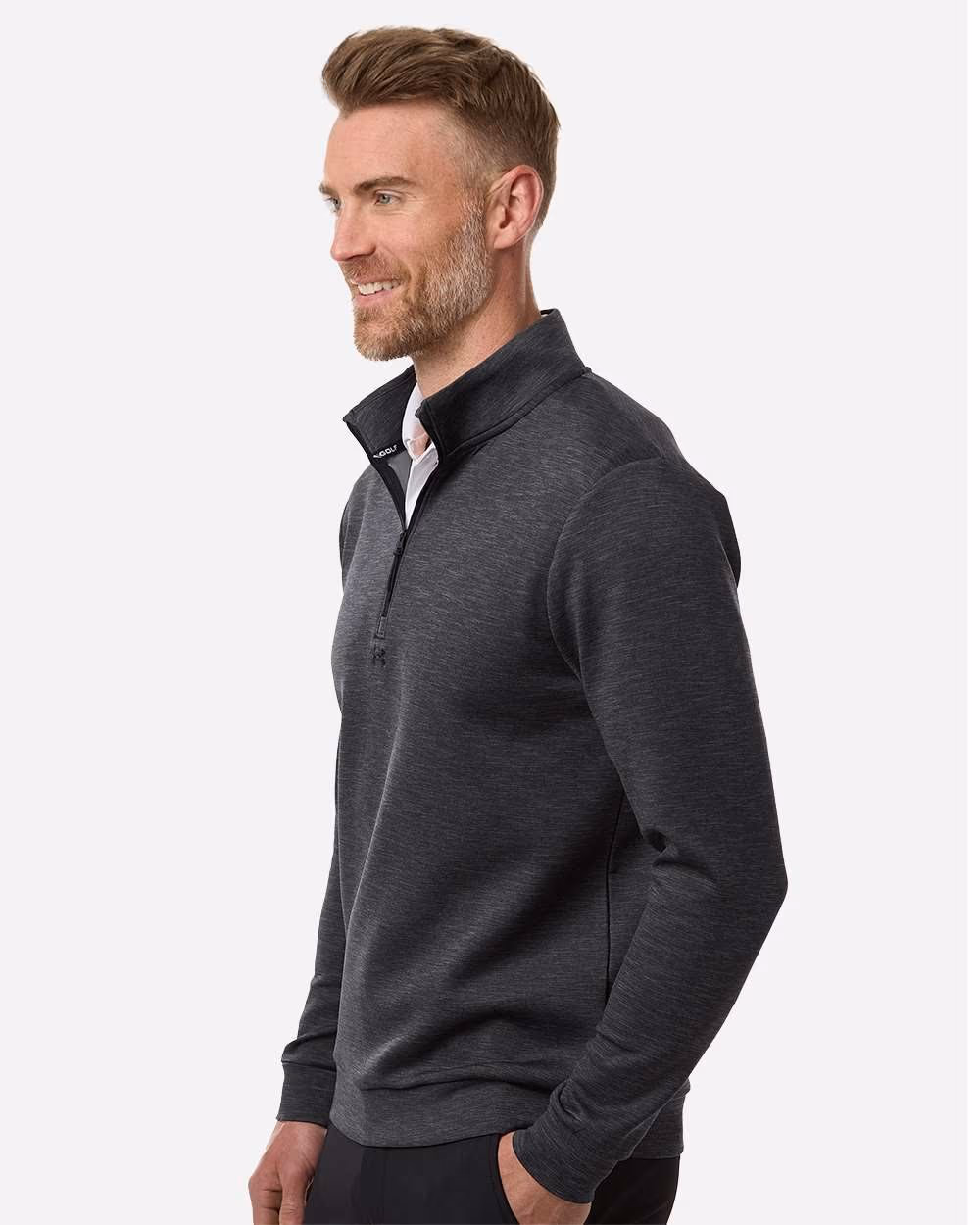 Custom Under Armour Men's Drive Midlayer Quarter-Zip Pullover - Black/ Black side