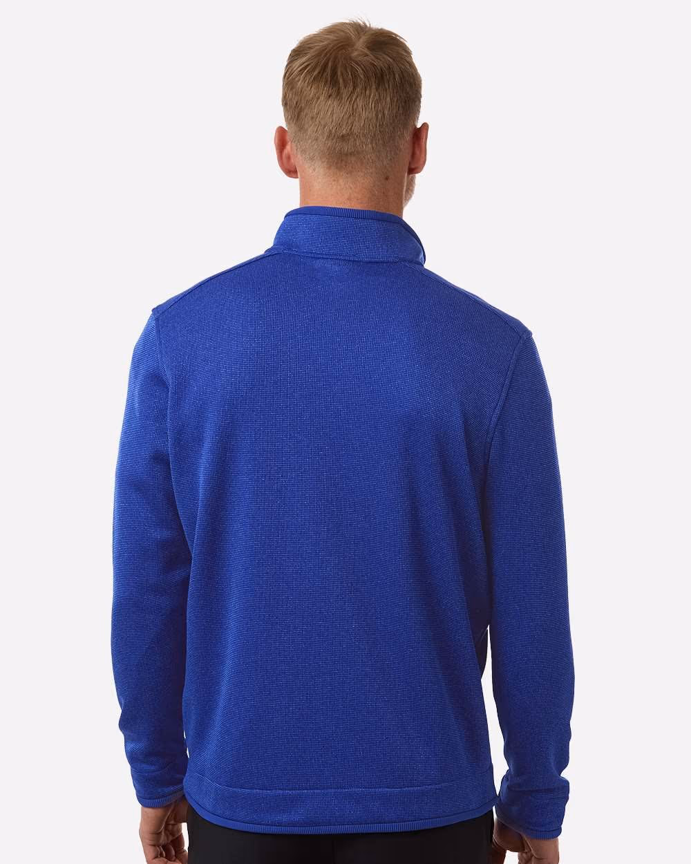 Custom Under Armour Men's Storm Sweater Fleece Quarter-Zip Pullover - Royal/ White back