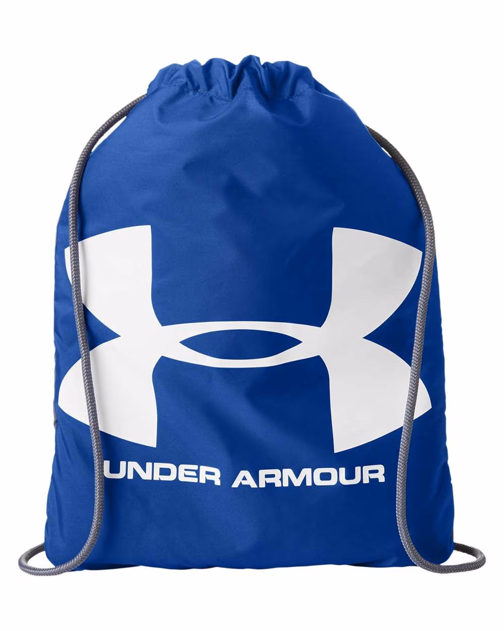 Custom Under Armour Ozsee Sackpack Drawstring Bag - Royal/ Steel front