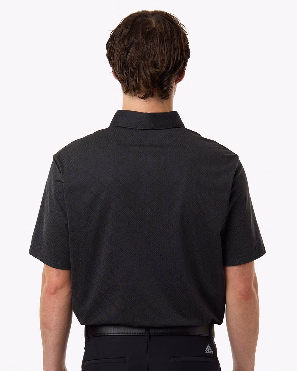 Custom Adidas Men's Ultimate365 Jacquard Polo - Carbon/ Black back