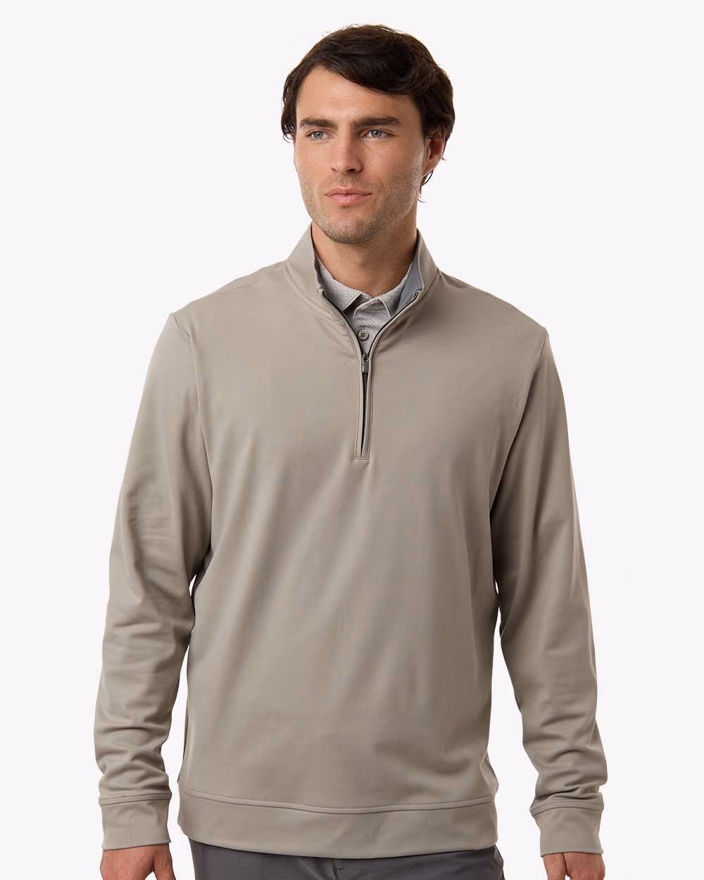 Adidas Men's Ultimate365 Classic Quarter-Zip Pullover - Putty Beige front