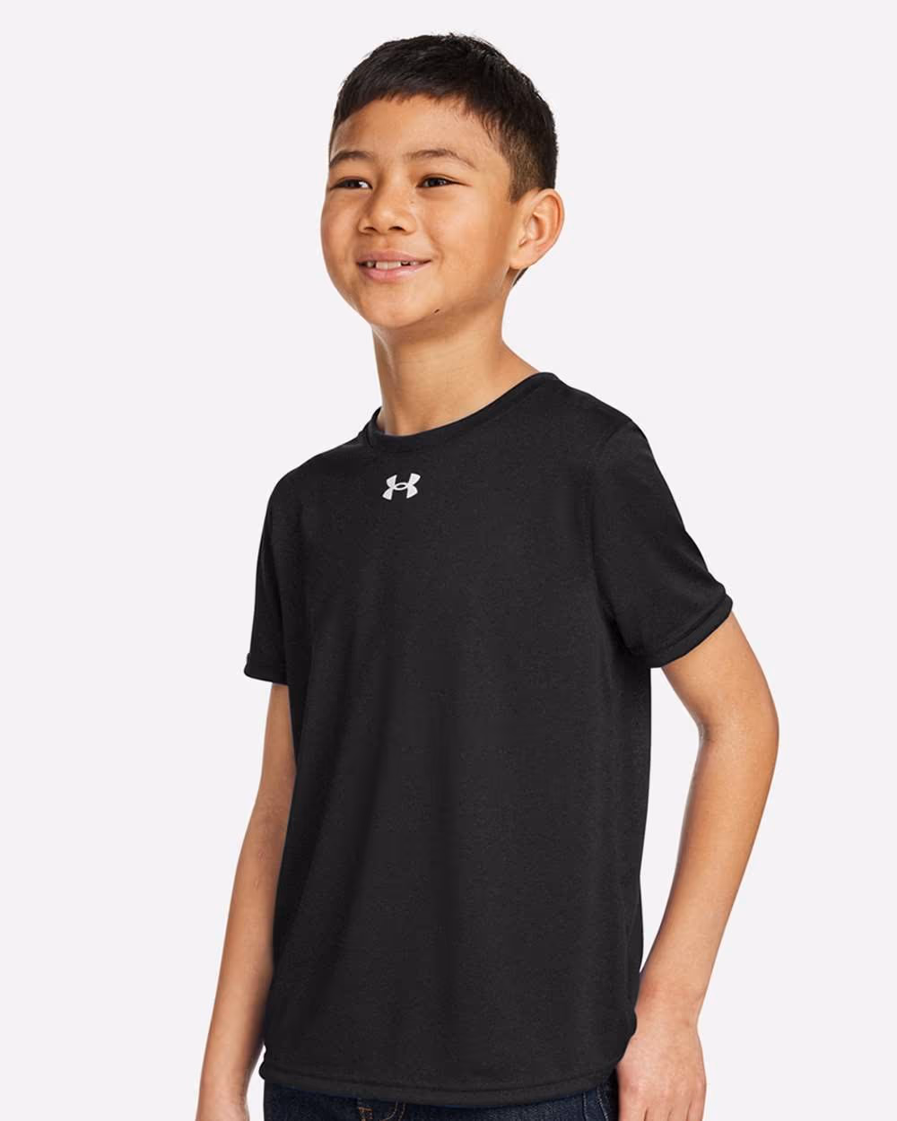 Custom Under Armour Youth Tech™ Team T-Shirt - Black/ White side