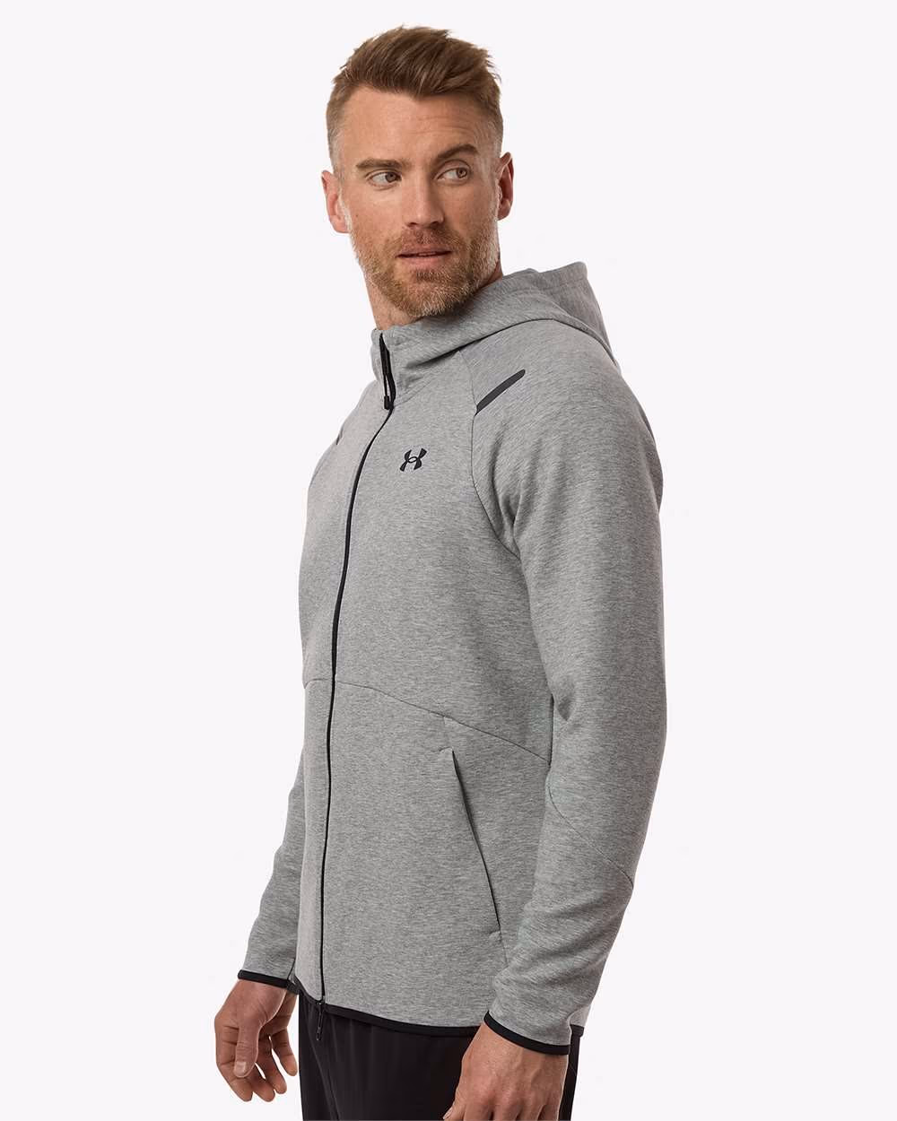Custom Under Armour Men's Unstoppable Fleece Full-Zip - Mod Grey/ Black side
