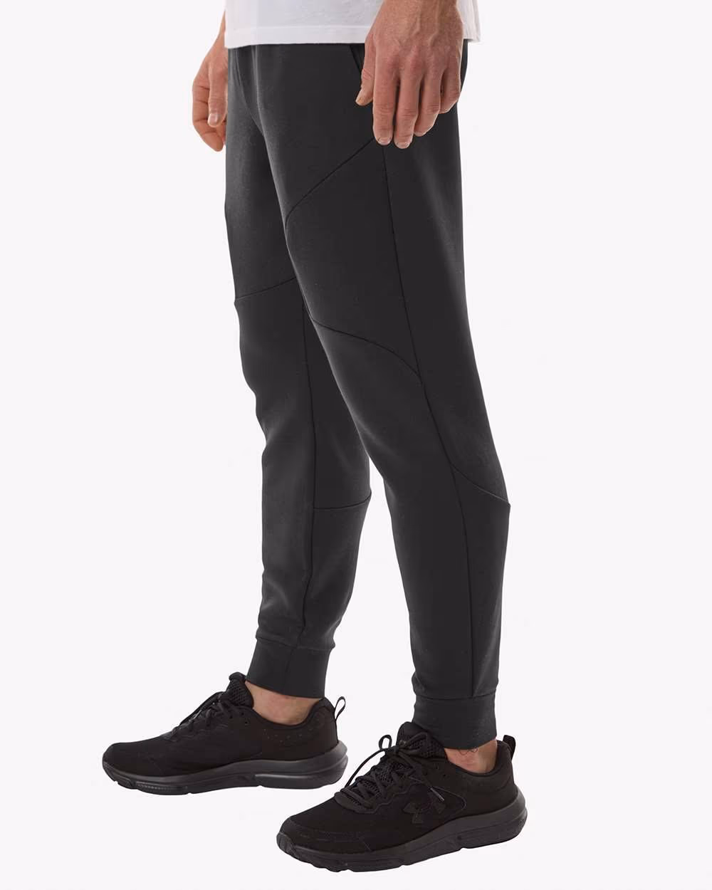 Custom Under Armour Men's Unstoppable Fleece Joggers - Black/ Black side