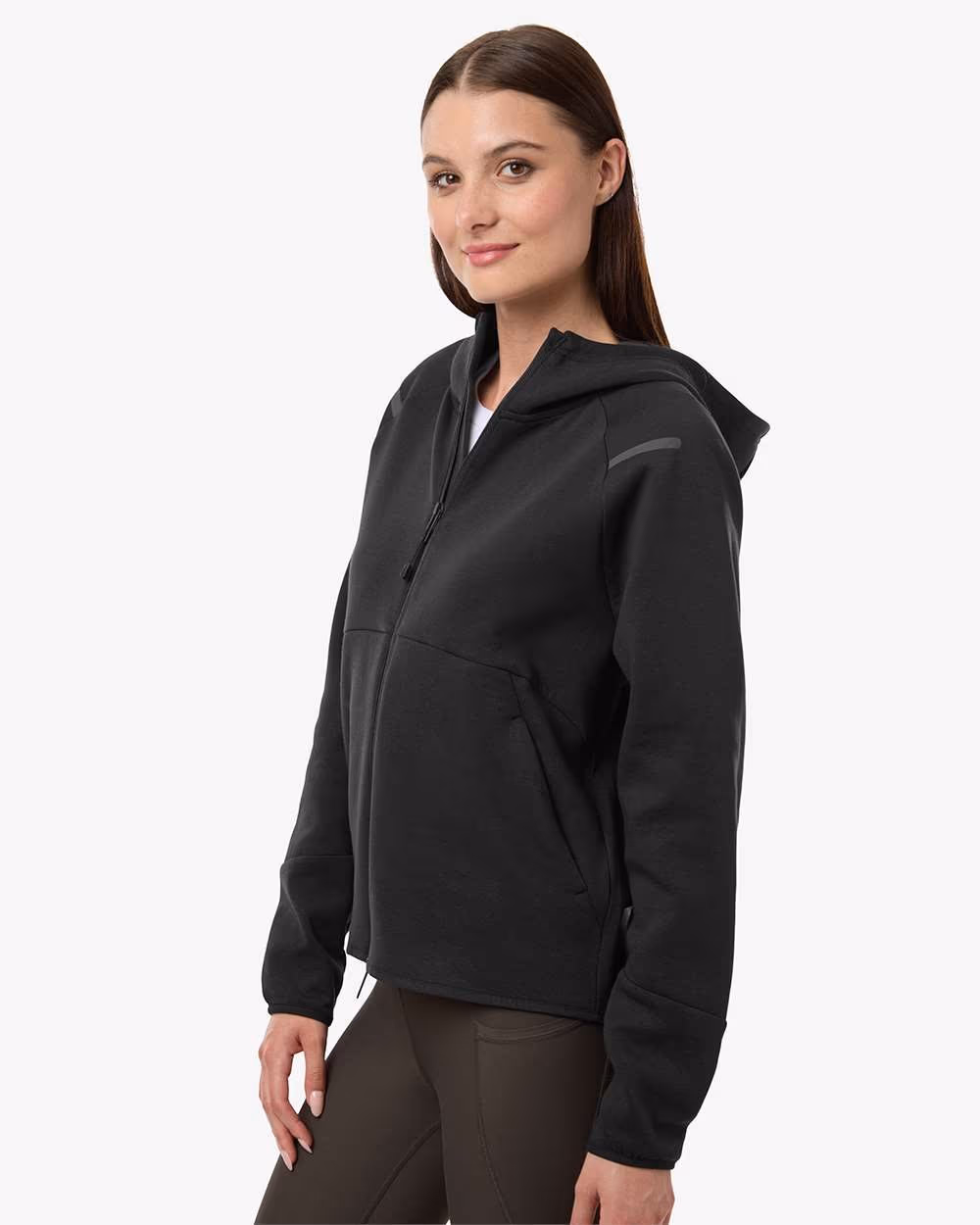 Custom Under Armour Women's Unstoppable Fleece Full-Zip Jacket - Black/ Black side