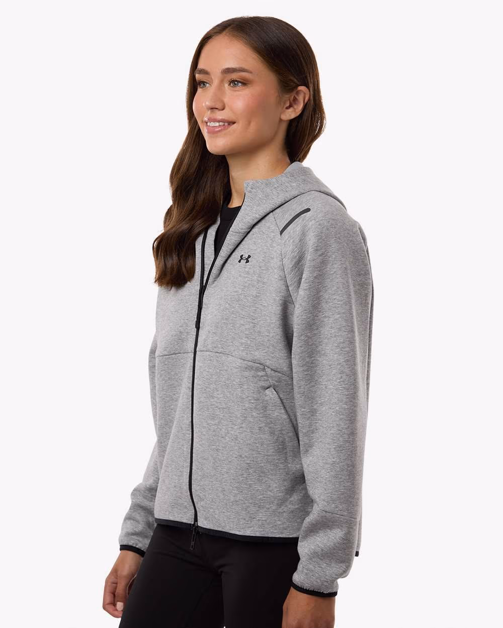 Custom Under Armour Women's Unstoppable Fleece Full-Zip Jacket - Mod Grey/ Black side