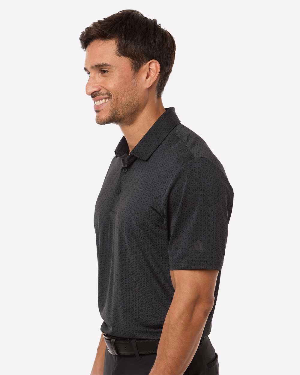 Custom Adidas Men's Ultimate365 Mesh Tango Print Climacool Polo - Black/ Carbon side