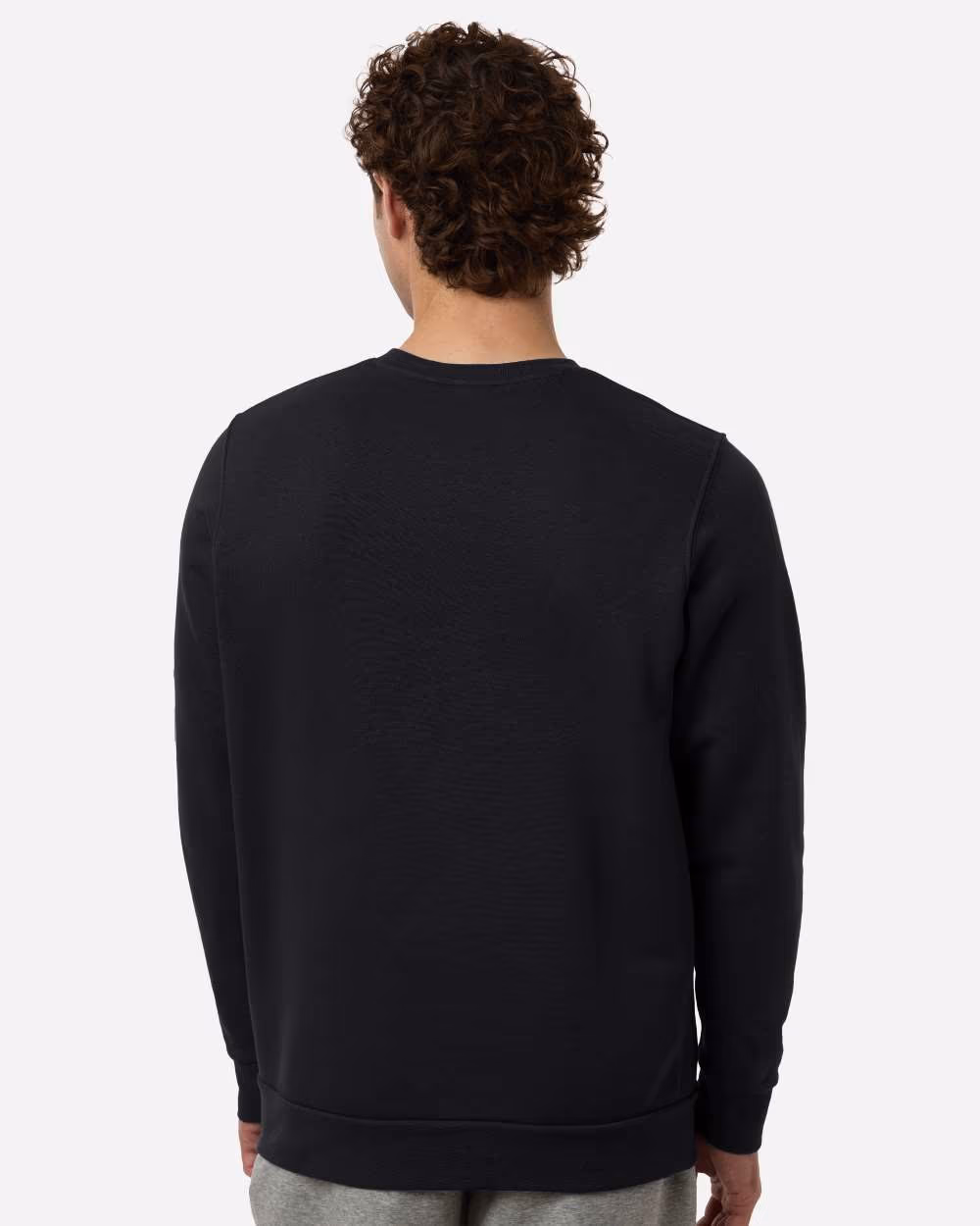 Custom Under Armour Men's Team Icon Fleece Crew - Black/ White back