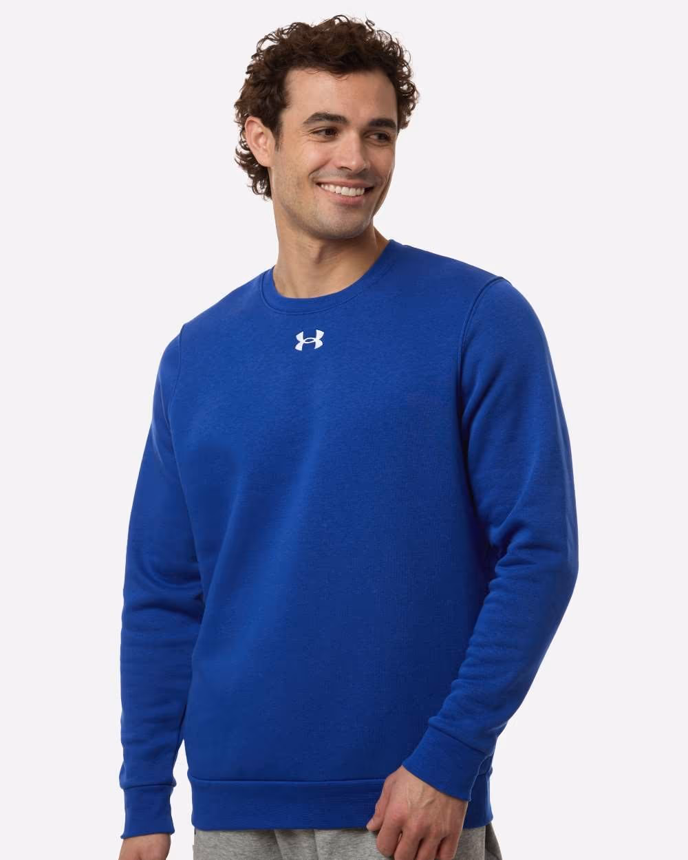 Under Armour Men's Team Icon Fleece Crew - Royal/ White front