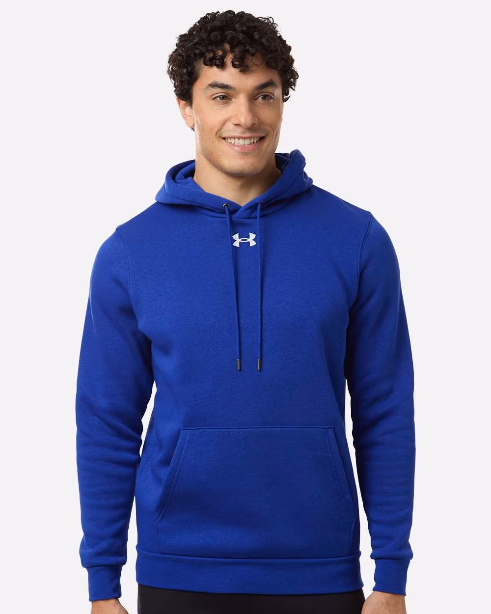 Under Armour Men's Team Icon Fleece Hooded Sweatshirt - Royal/ White front