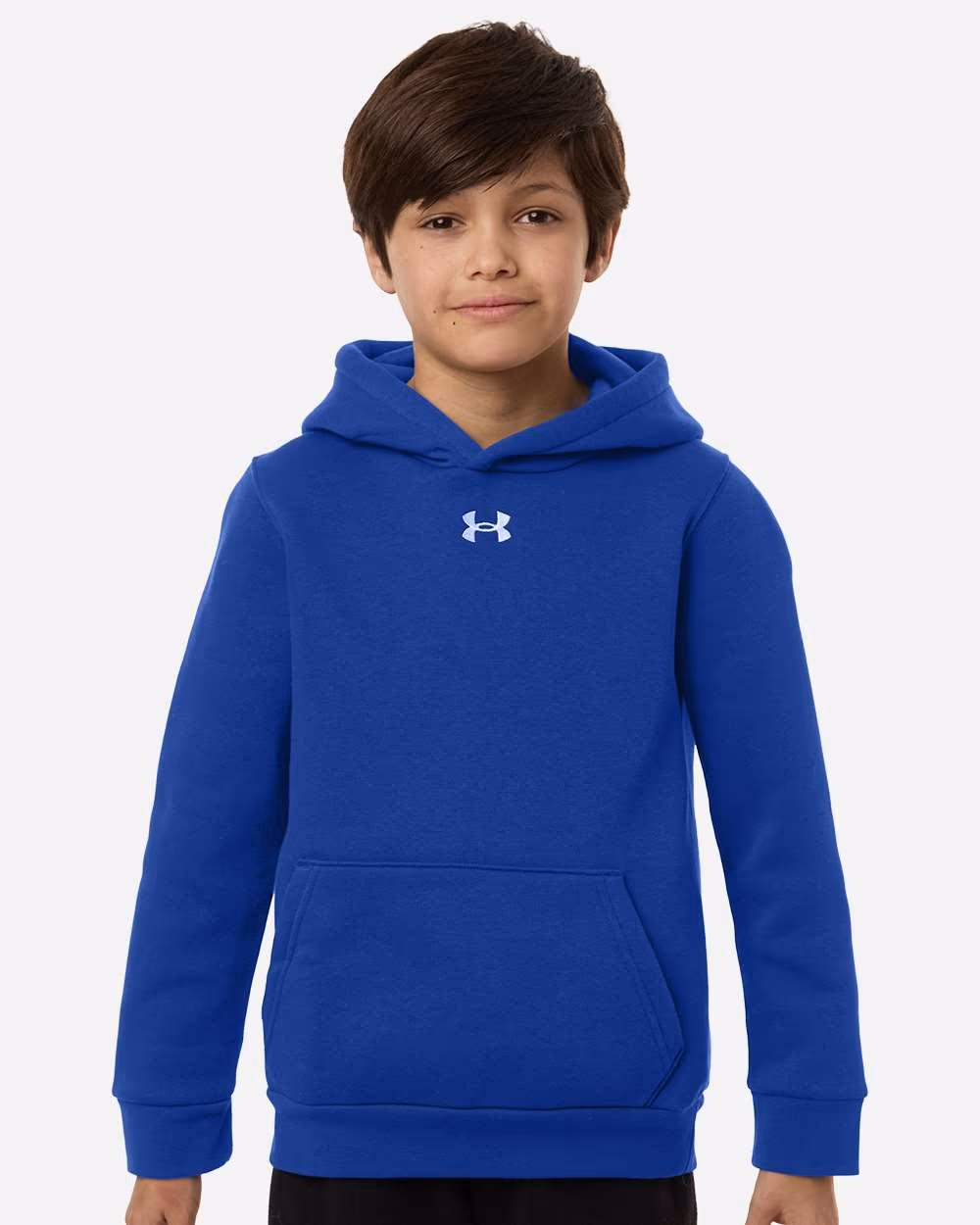 Under Armour Youth Team Icon Fleece Hooded Sweatshirt - Royal/ White front