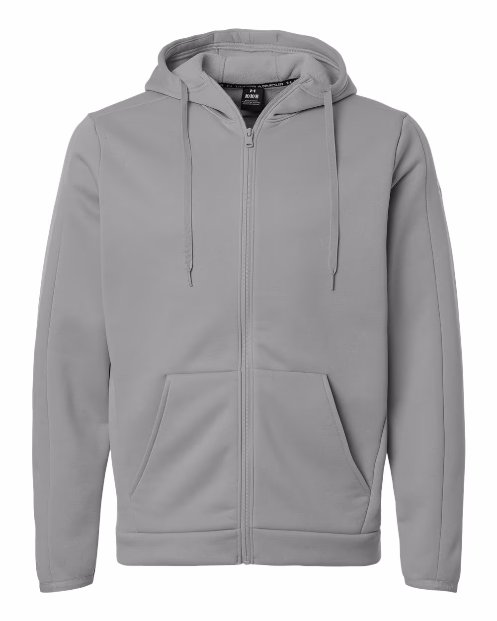 Custom Under Armour Men's Armour Fleece Pro Hooded Full-Zip - Mod Grey/ White front