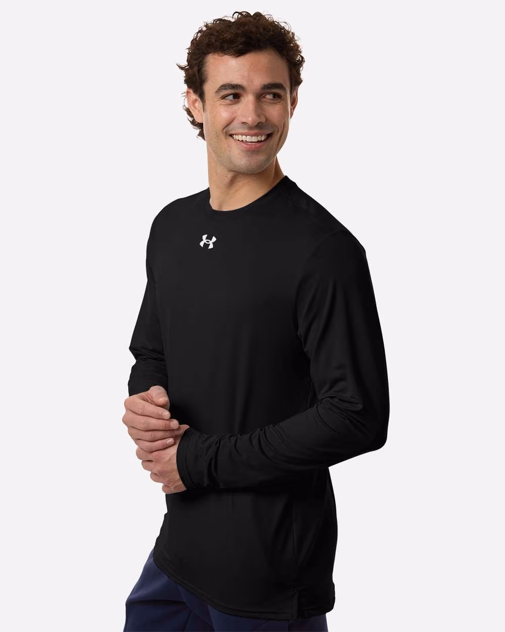 Custom Under Armour Men's Team Vanish Long Sleeve T-Shirt - Black/ White side
