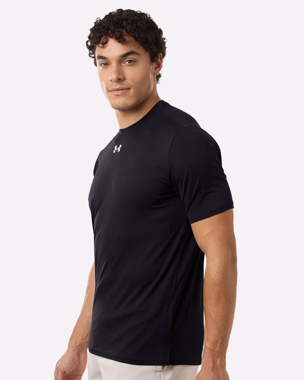 Custom Under Armour Men's Team Vanish T-Shirt - Black/ White side
