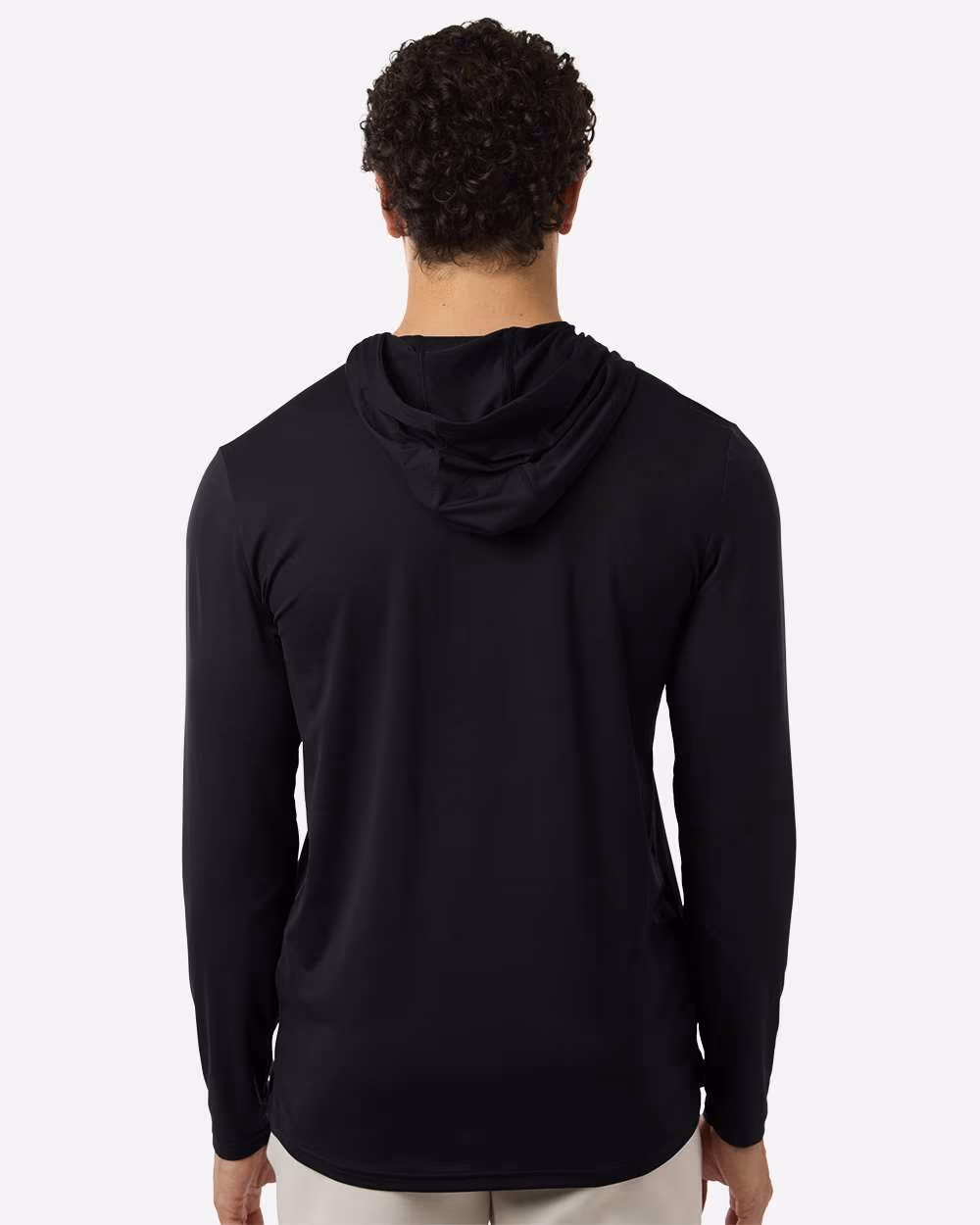 Custom Under Armour Men's Team Vanish Hooded Long Sleeve T-Shirt - Black/ White back