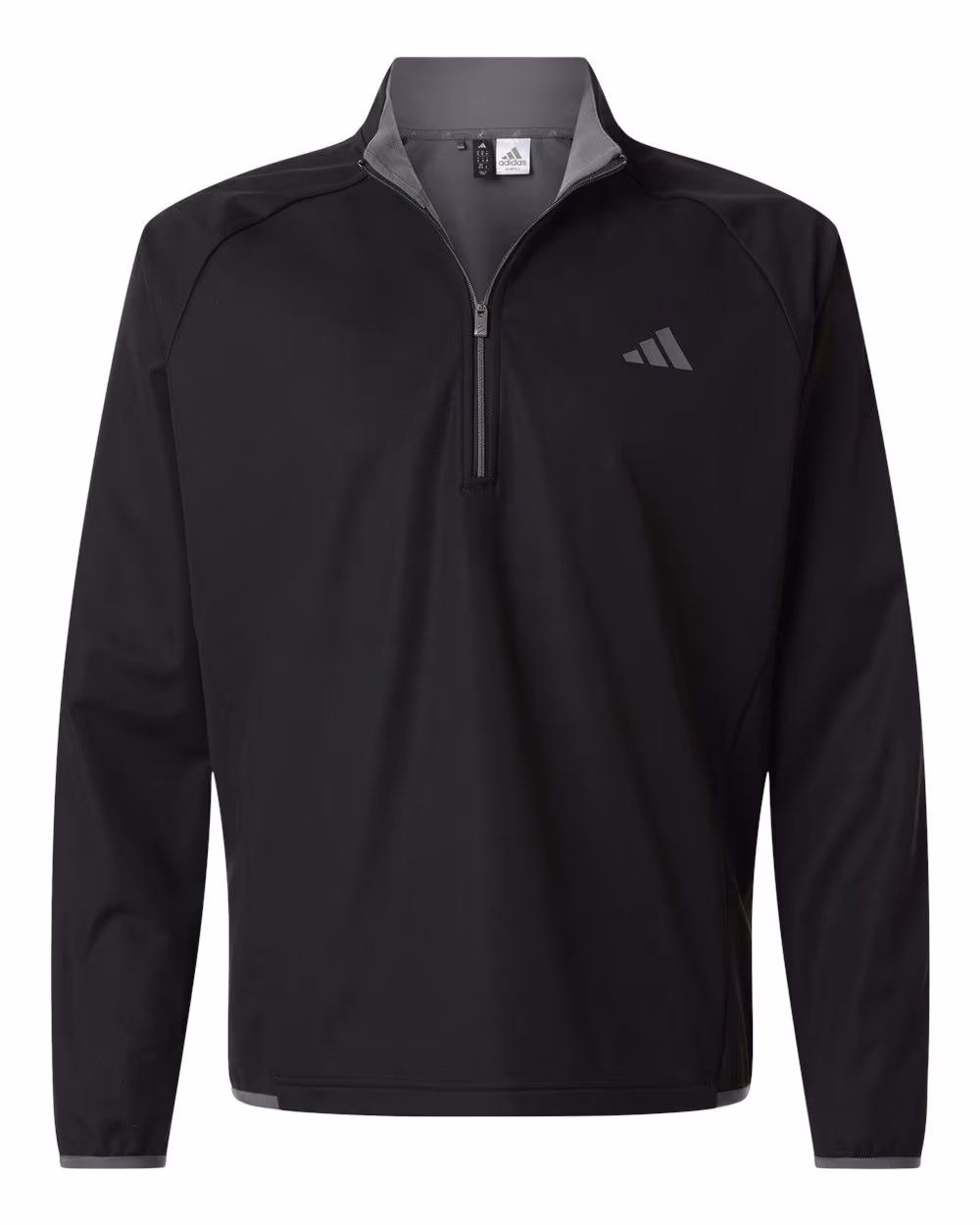Custom Adidas Men's Ultimate365 Wind Quarter-Zip Pullover - Black flat front