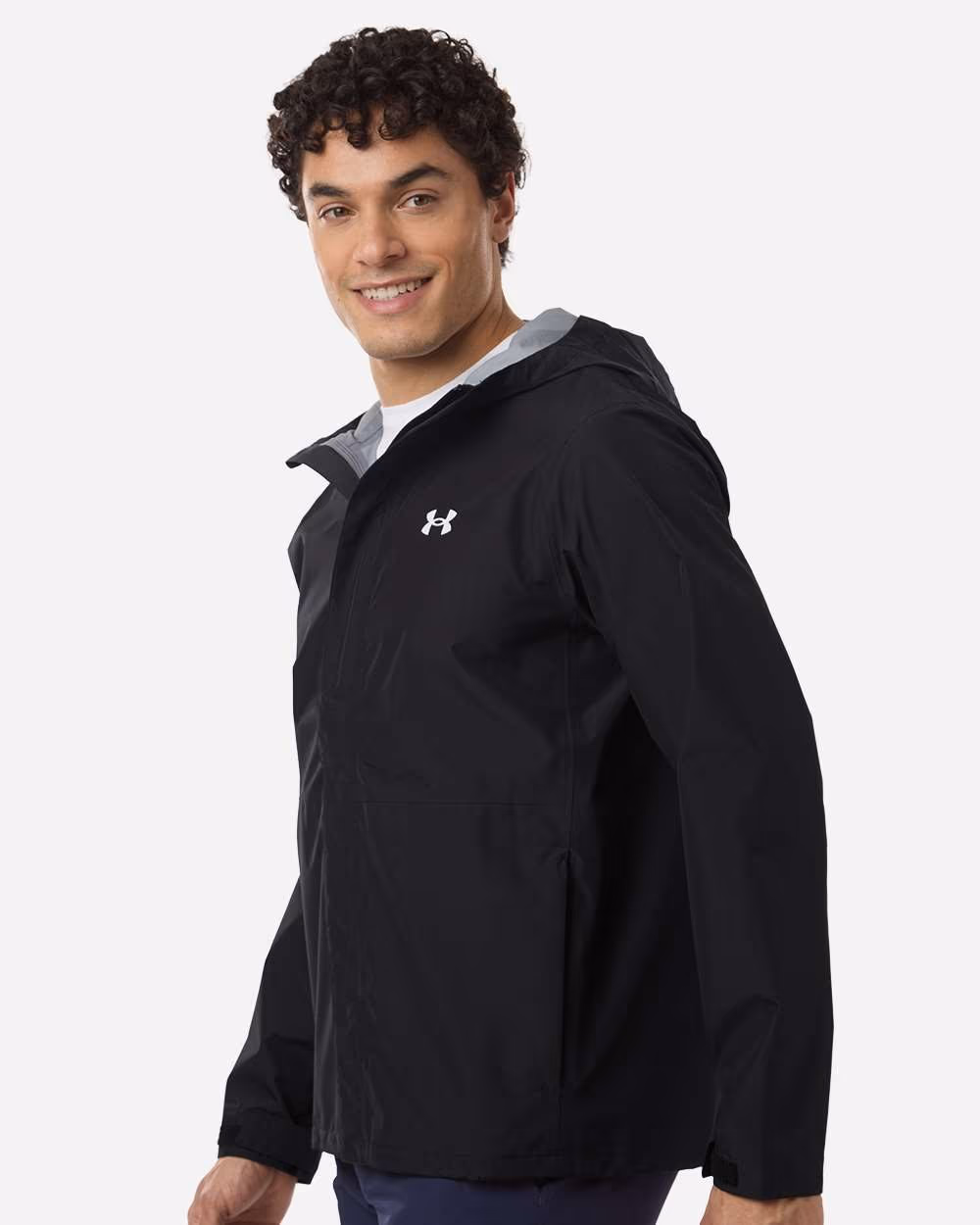 Custom Under Armour Men's Cloudstrike Jacket - Black/ White side