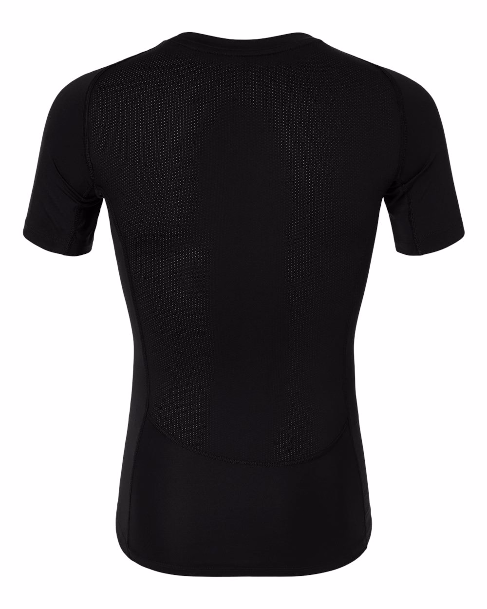 Custom Adidas Men's Techfit Compression T-Shirt Black flat back