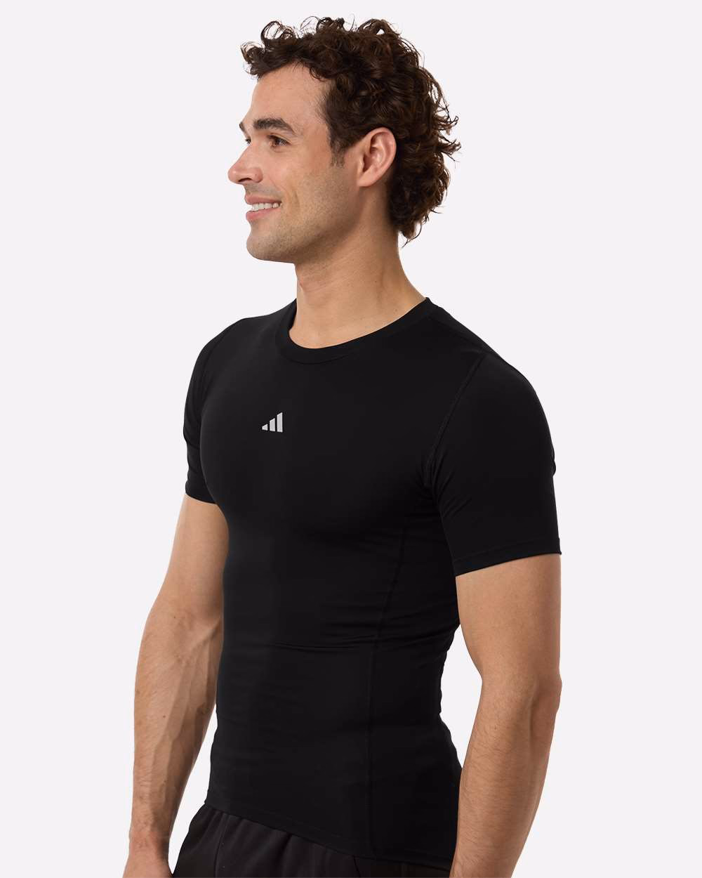 Custom Adidas Men's Techfit Compression T-Shirt Black side
