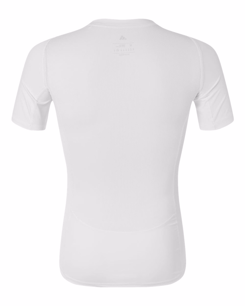 Custom Adidas Men's Techfit Compression T-Shirt White flat back