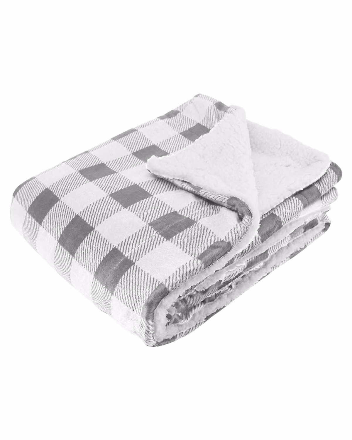 Alpine Fleece Micro Mink Sherpa Blanket - Grey Buffalo - front