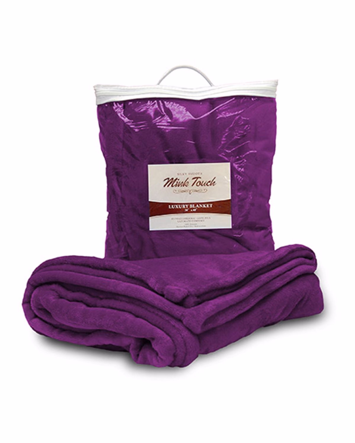 Alpine Fleece Mink Touch Luxury Blanket - Plum - front