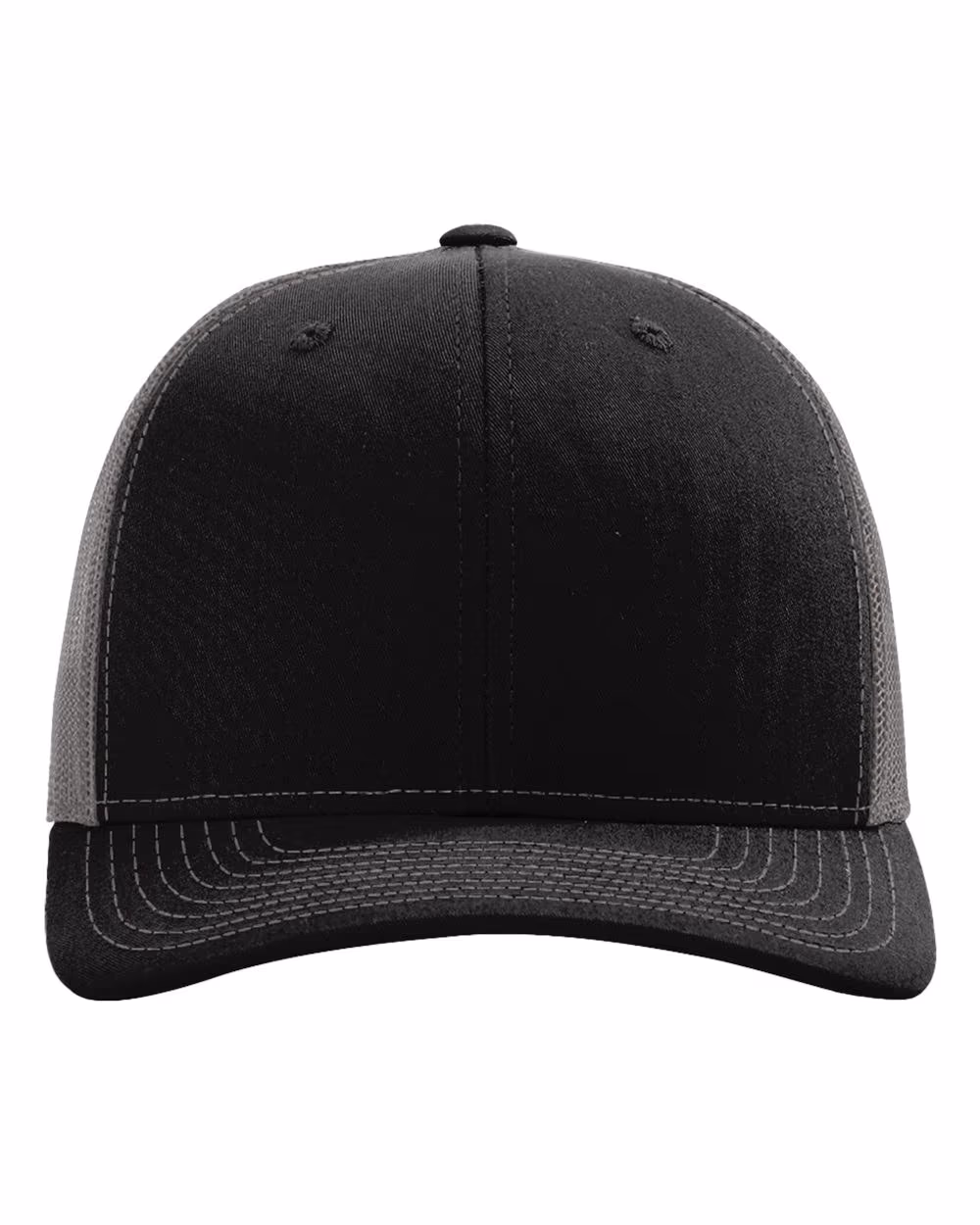 Richardson 112 Snapback Trucker Cap - Black/ Charcoal front